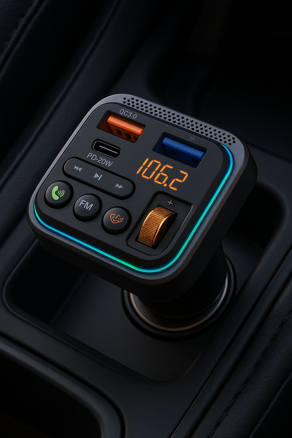 MS Bluetooth FM Transmitter met LED & Snelladen