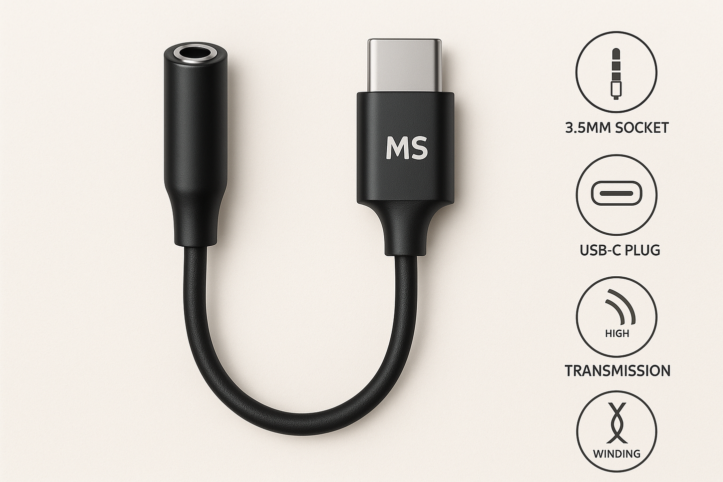 MS AudioLink – USB-C auf 3,5mm Adapter