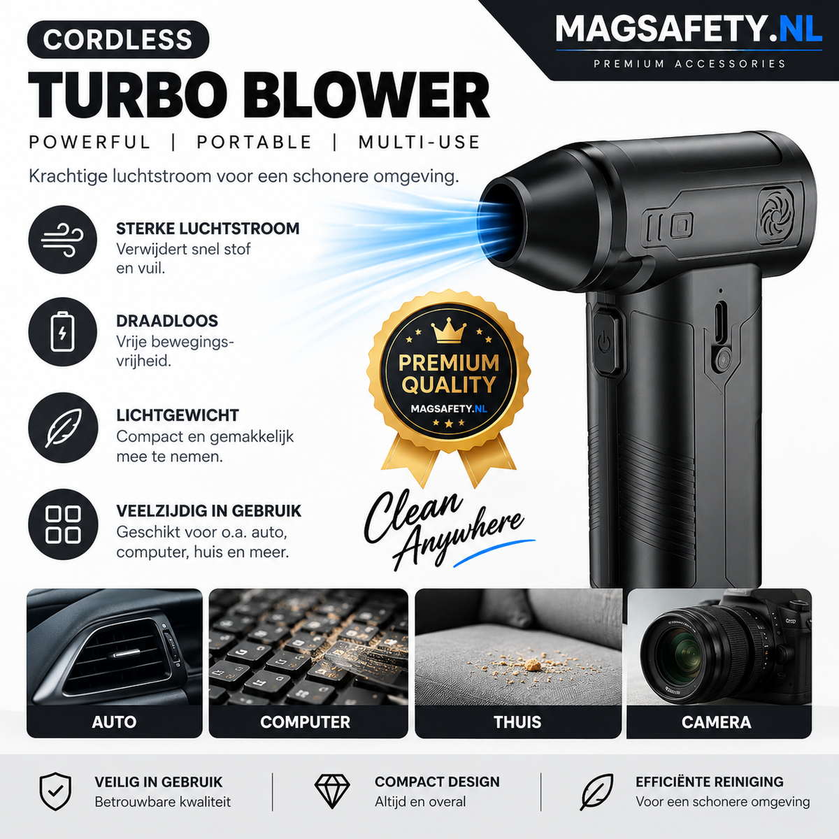 Cordless Turbo Blower – Draadloze Luchtblazer