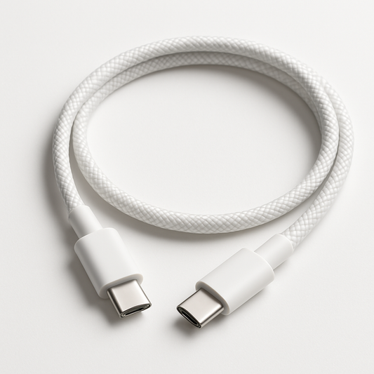 MS Braided USB-C to USB-C Fast Charging Cable – White 1M