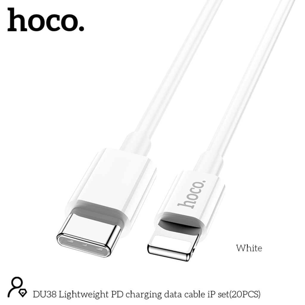 Hoco DU38 USB-C to Lightning cable White