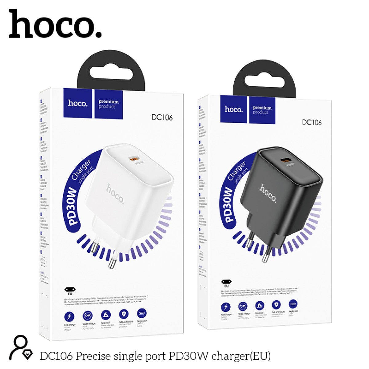 Hoco 30W USB-C Fast Charger – White