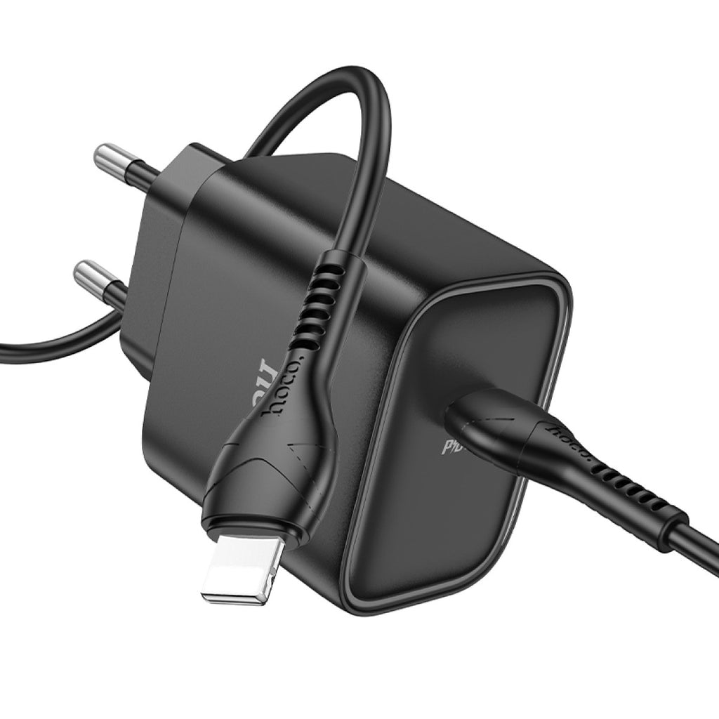Hoco DC106 PD30W Fast Charger Set USB-C to Lightning - 1 Meter (EU Plug) Black