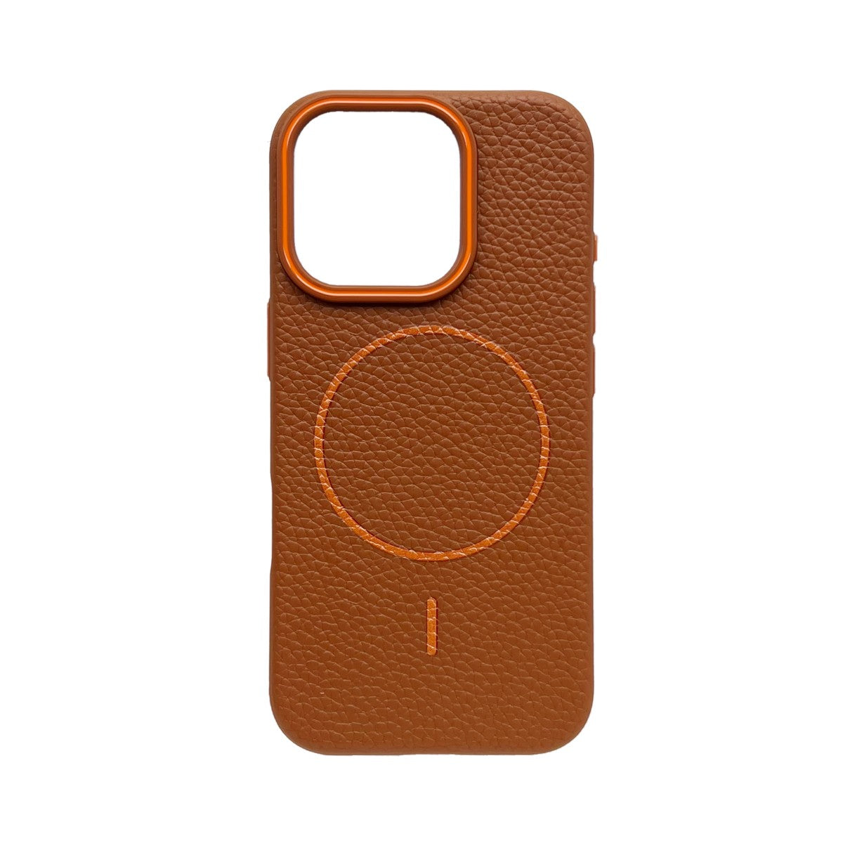 iPhone 16 Pro MagSafe Leather Texture Case – Brown