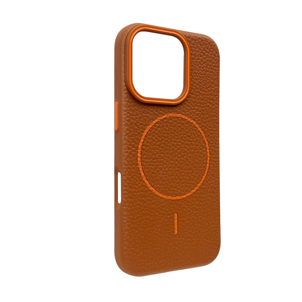 iPhone 16 Pro MagSafe Leather Texture Case – Brown