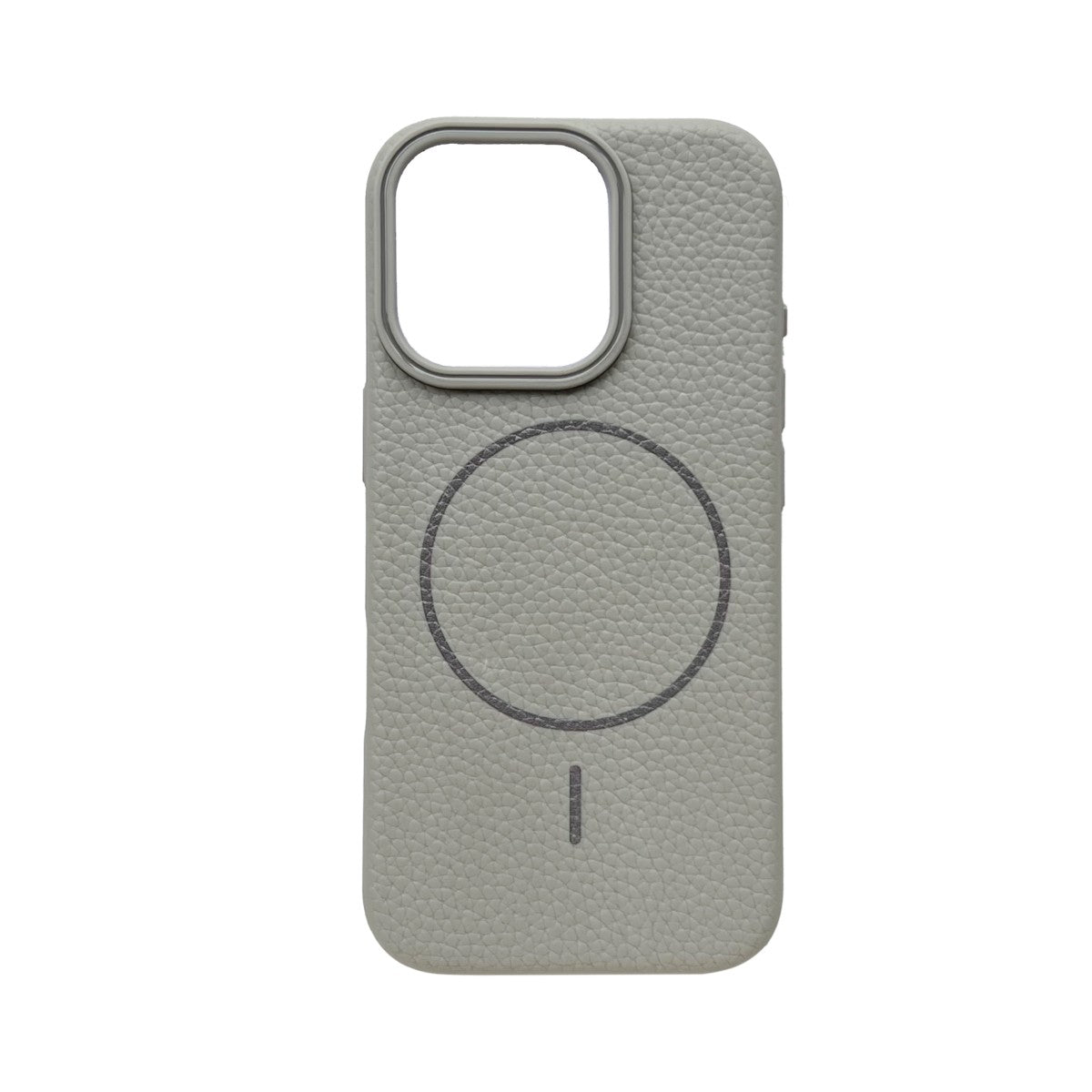 iPhone 16 Pro MagSafe Leather Texture Case – Gray