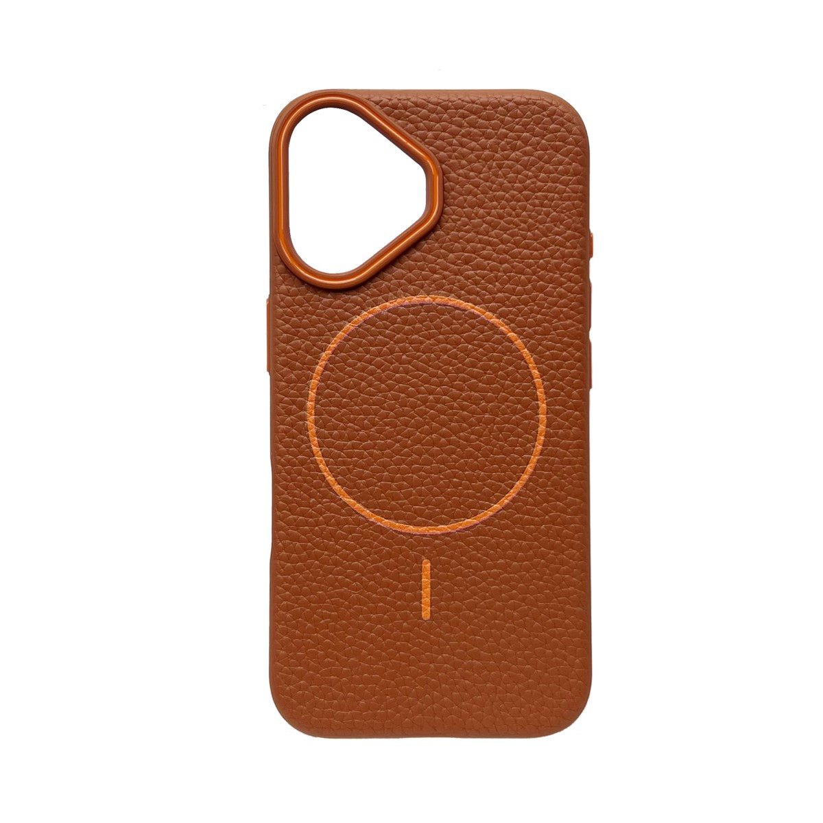 iPhone 16 MagSafe Leather Texture Case – Brown