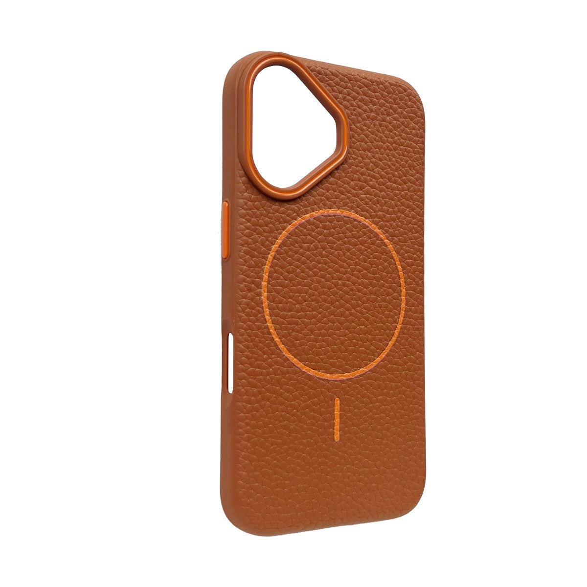 iPhone 16 MagSafe Leather Texture Case – Brown