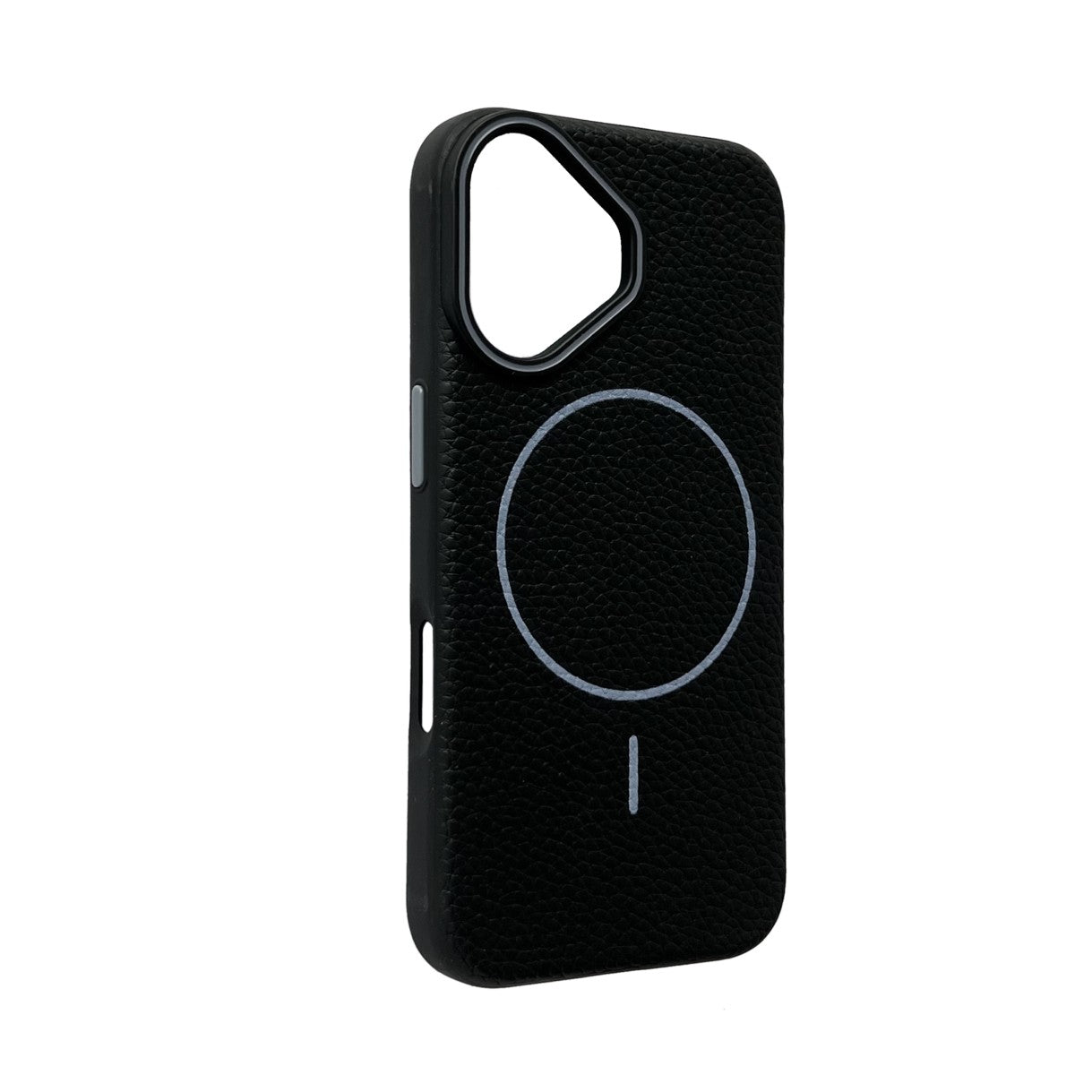 iPhone 16 MagSafe Leather Texture Case – Black