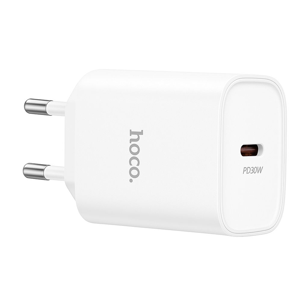 Hoco 30W USB-C Fast Charger – White